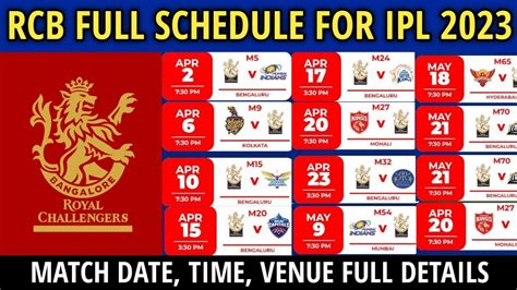 rcb match|Royal Challengers Bengaluru Cricket Schedule .